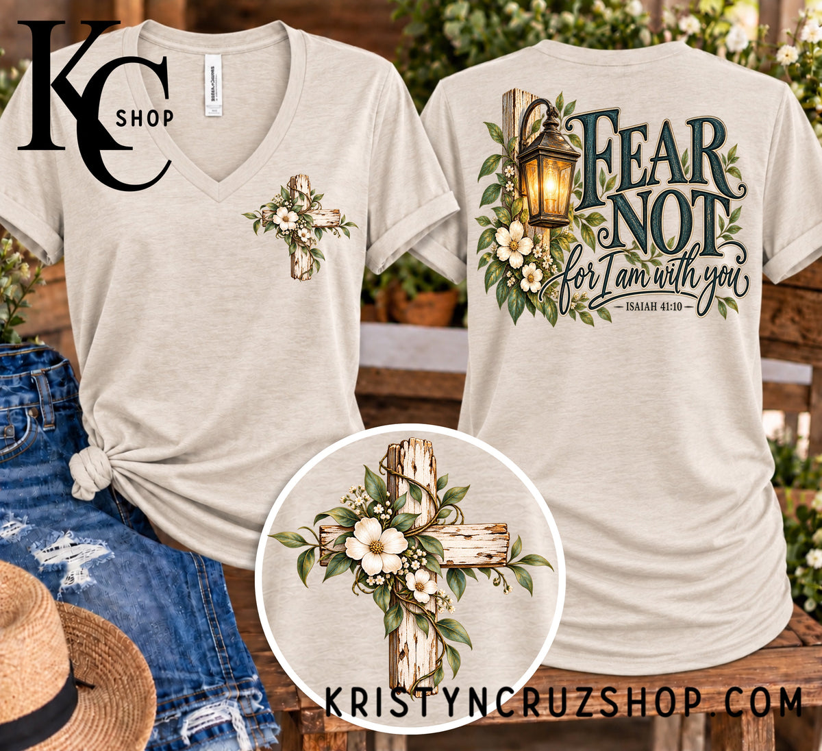 Fear Not - Isaiah 41:10 Christian V-Neck t-shirt