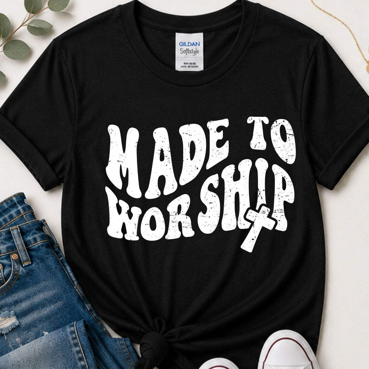 Made to worship retro Christian t-shirt
