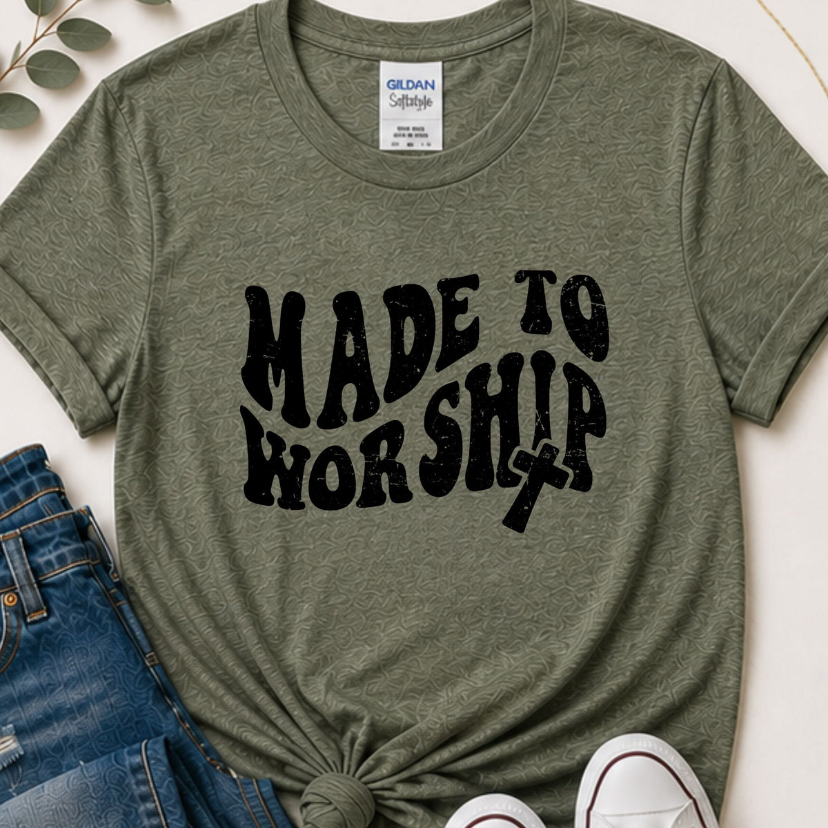 Made to worship retro Christian t-shirt