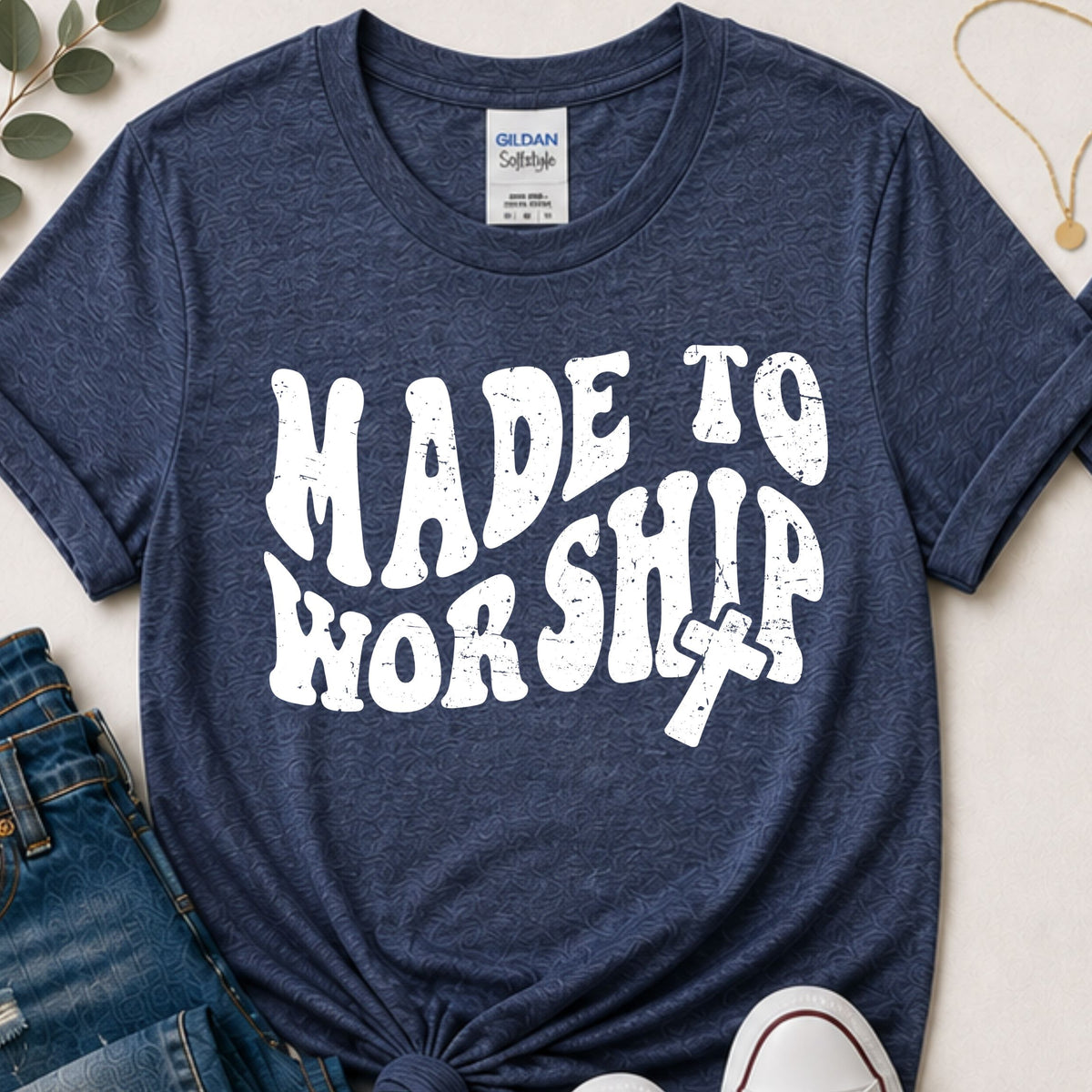 Made to worship retro Christian t-shirt