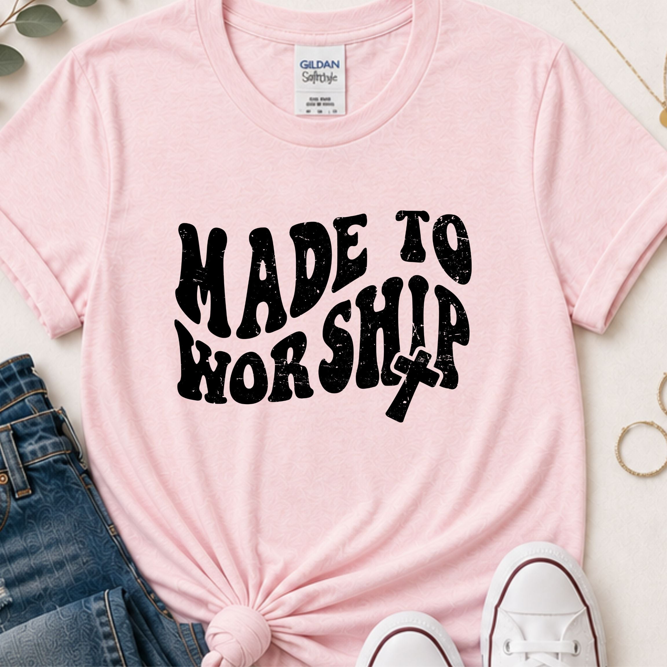 Made to worship retro Christian t-shirt