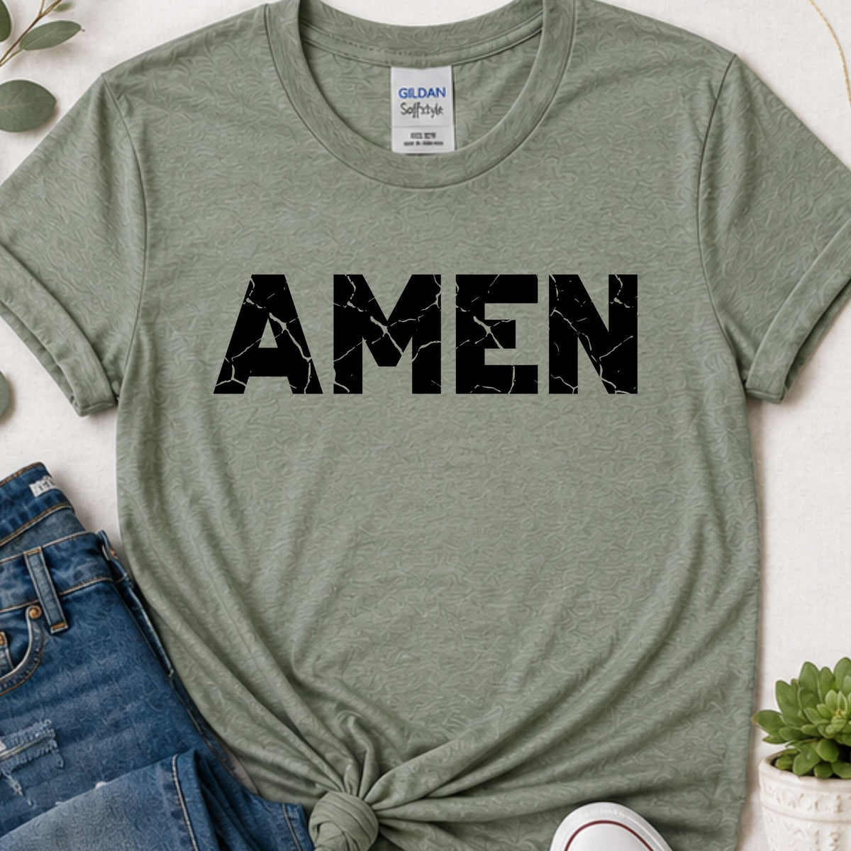 Amen Distressed Christian t-shirt