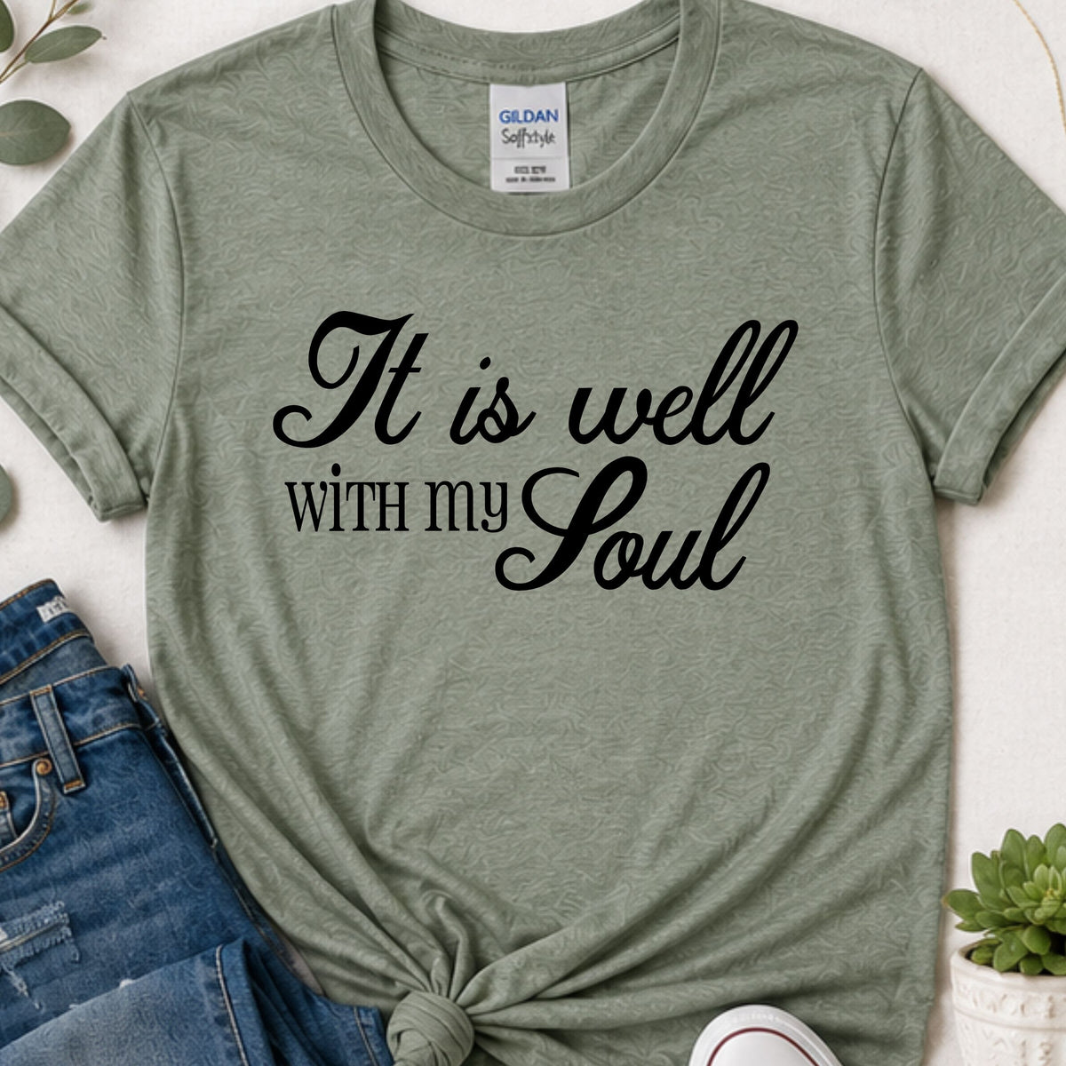 It is well with my soul script Christian t-shirt