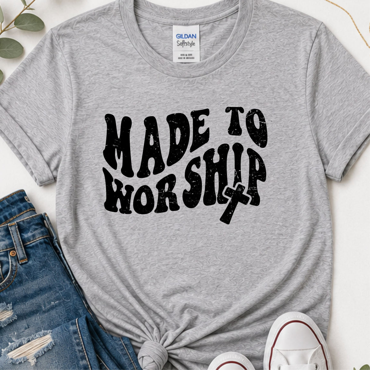 Made to worship retro Christian t-shirt