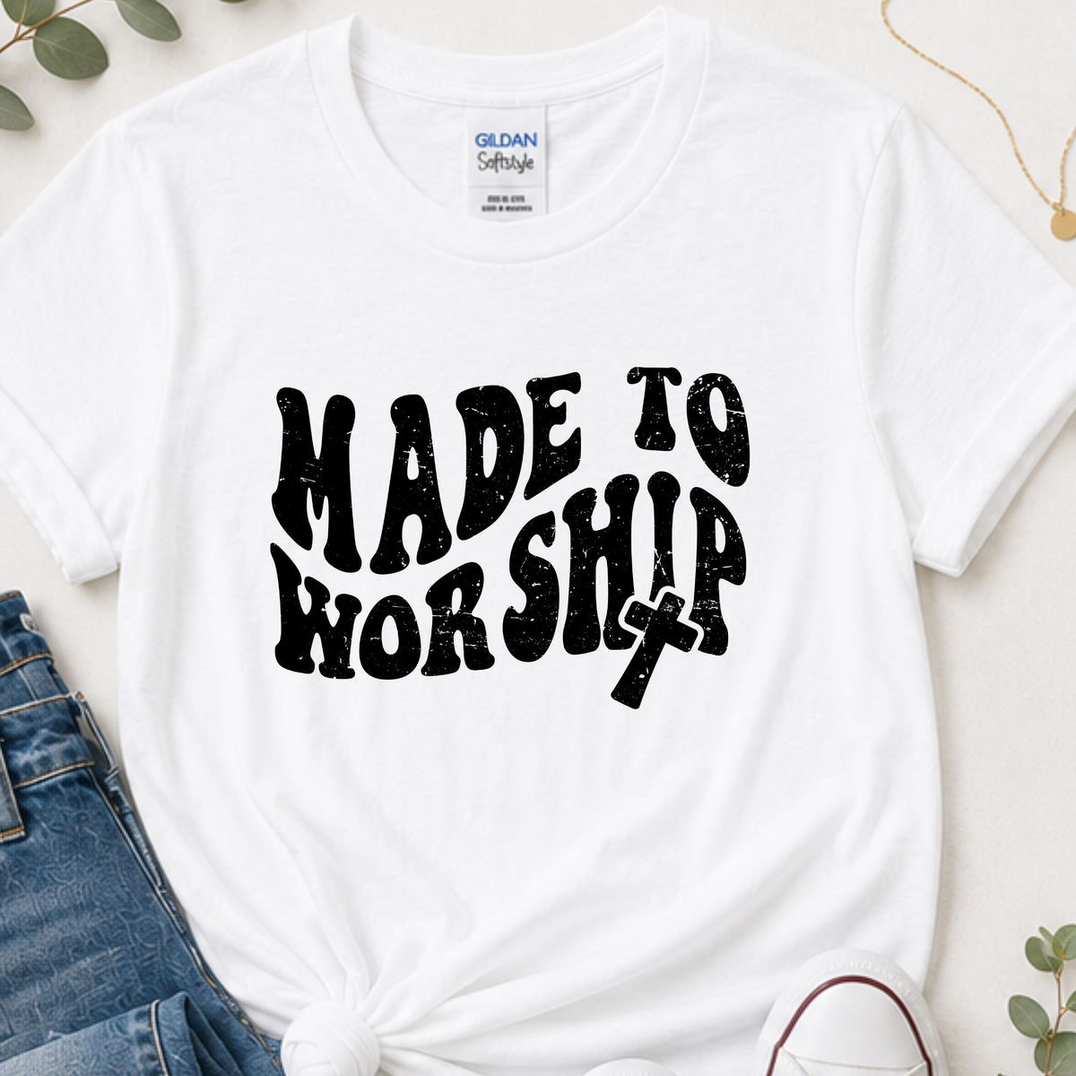 Made to worship retro Christian t-shirt