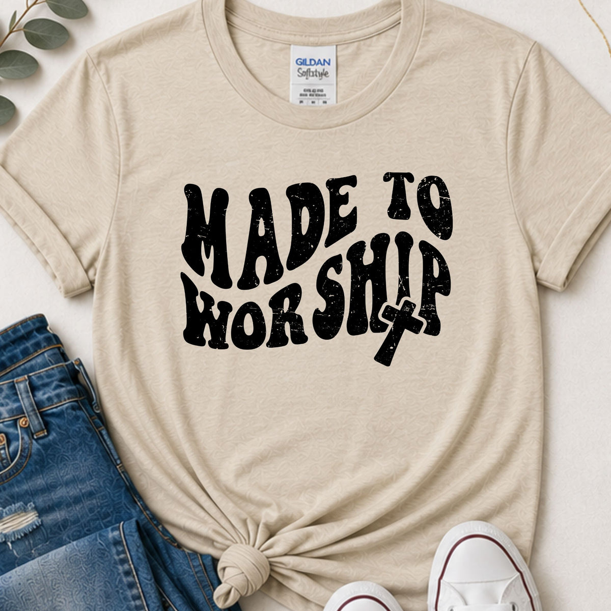 Made to worship retro Christian t-shirt