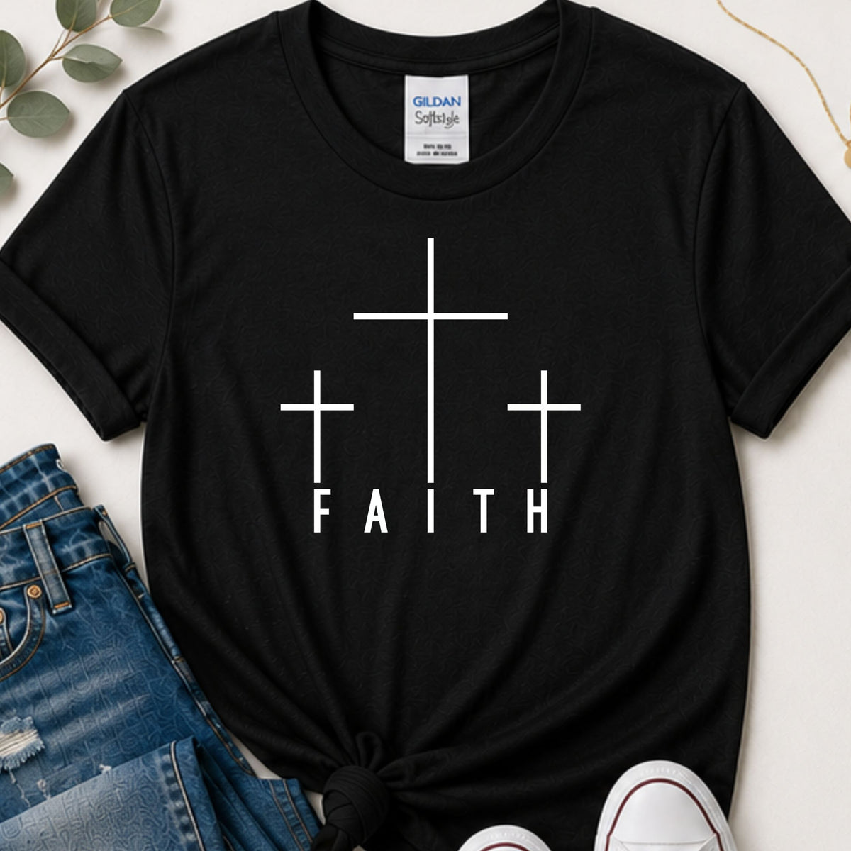 Faith 3 crosses Christian t-shirt