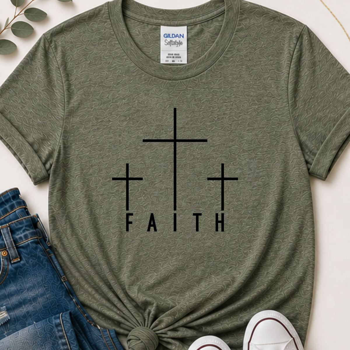 Faith 3 crosses Christian t-shirt