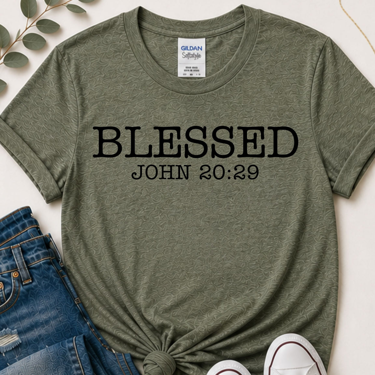 Blessed John 20:29 Christian T-Shirt | Bible Verse Faith Shirt