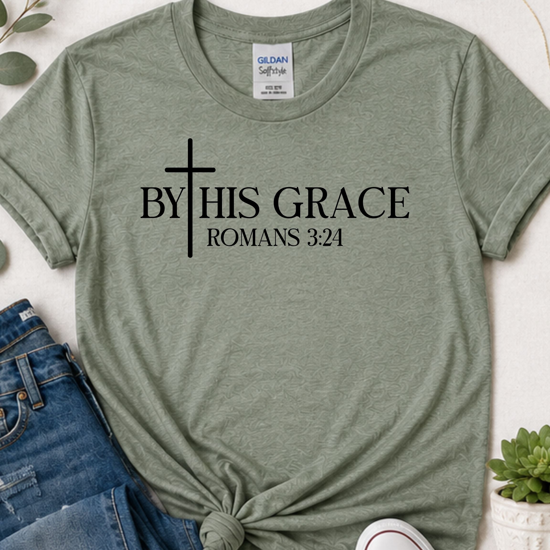 By His Grace Christian t-shirt