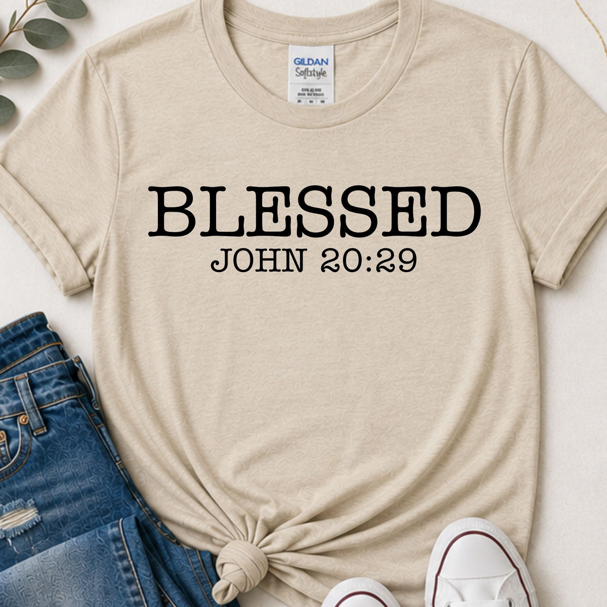 Blessed John 20:29 Christian T-Shirt | Bible Verse Faith Shirt